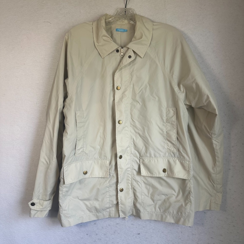 J. McLaughlin Small Womens‎ beige snap Up Lightweight Windbreaker jacket